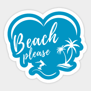 Beach Please t-shirt with an abstract heart logo Sticker